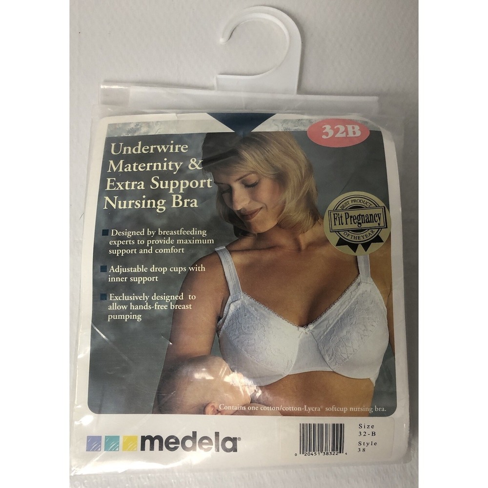 Medela Maternity Nursing Bra Size 32B Underwire Extra Support New
